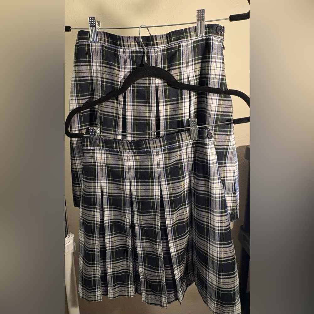 Lands' End Classic Plaid Skirt Set